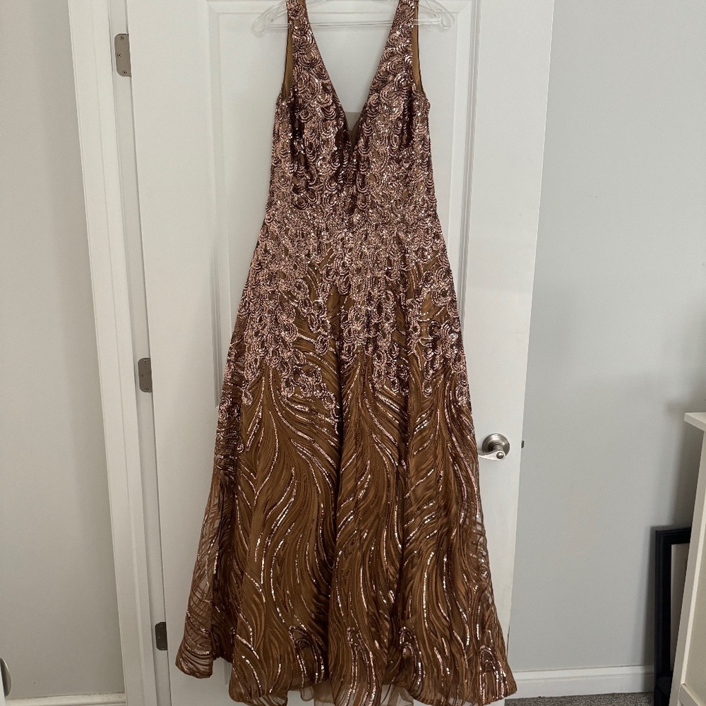 JVN by Jovani Gold Prom dress
